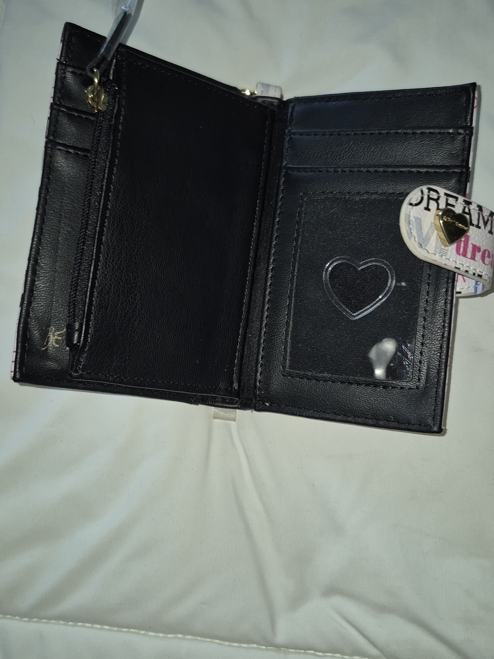 Betsey Johnson Pink, White & Purple Text Print Phone Wallet Case - Picture 4 of 4